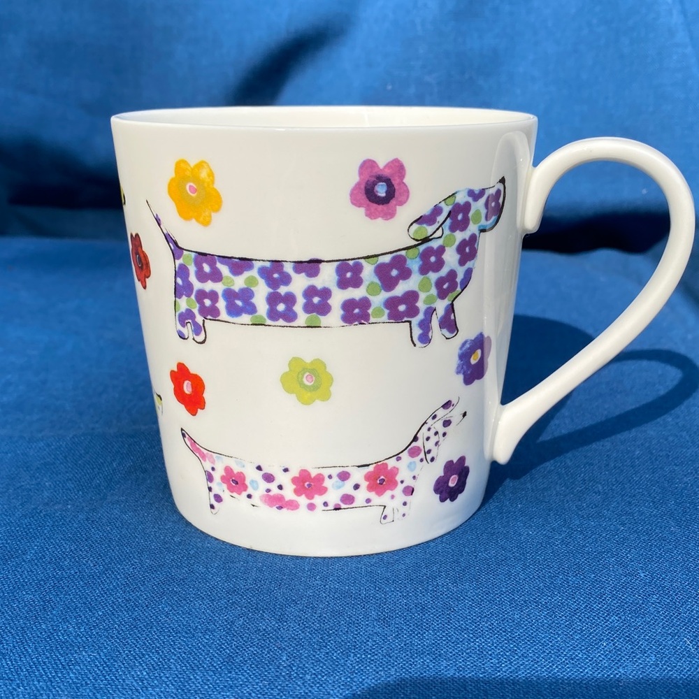 Floral Dachshund Bone China Mug by Rose of England